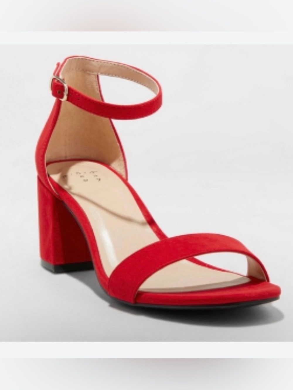 a new day Red Block Heel Ankle Strap Sandals